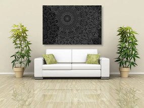 Stampa su tela – Mandala elegante in bianco e nero