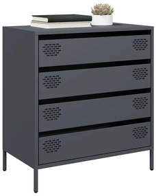Credenza Antracite 68x39x73,5 Cm İn Acciaio Laminato A Freddo /