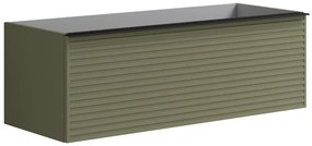 Mobile da bagno sotto lavabo Pixel stripes verde salvia L 120 x H 40 x P 45.5 cm 2 cassetti, lavabo non incluso