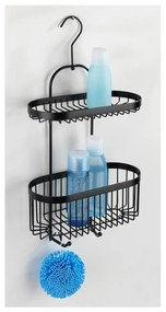 Cestino nero da appendere a 2 livelli Classic Plus - Wenko