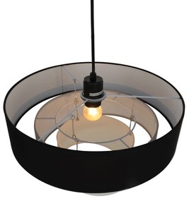 Lindby lampada a sospensione Coria, nero/grigio/bianco, Ø 40 cm, E27
