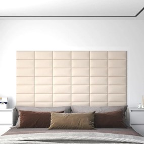 Pannelli Murali 12 Pz Crema 30x15 Cm Velluto 0,54 M² /