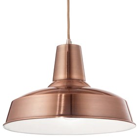 Sospensione Industrial-Minimal Moby Metallo Rame 1 Luce E27