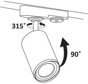 Faretto per sistema a binario PARIGI 3xGU10/10W/230V + 1 m rotaia sistema