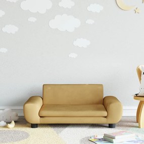 Divano Per Bambini Marrone 70x45x33 Cm İn Velluto /