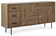 Credenza 2 Ante 3 Cassetti 160x40x83,2 cm in Legno Marrone