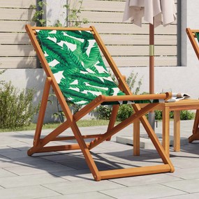 Sedia Da Spiaggia Pieghevole Foglie Legno Eucalipto E Tessuto /
