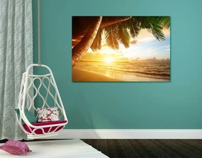 Quadro su tela – Alba sulla spiaggia caraibica
