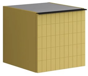 Struttura semi colonna da bagno Pixel 1 anta laccato opaco giallo sole L 40 x H 40 x P 45.5 cm