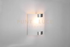 Pura applique vetro quadrata ganci metallo acciaio 20x20cm 1 luce a...