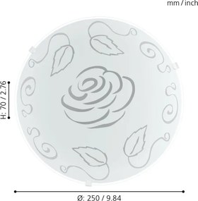 Eglo 89238 - Plafoniera MARS 1 1xE27/60W/230V