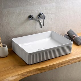 Lavabo D'Appoggio 50x36 Cm Karag Bianco Lucido