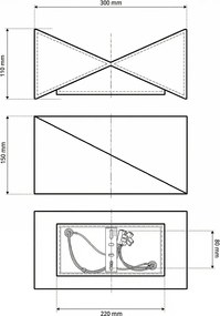 Applique da Parete 2xG9 a Clessidra in Gesso Pitturabile