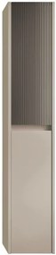 Colonna per mobile bagno Niwa 2 ante P 27 x L 30 x H 160 cm laccato opaco sabbia con vetro grigio carbone cannettato
