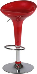 Sgabello da Bar in Abs Rosso Ed Acciaio Tosini Hc 148R...