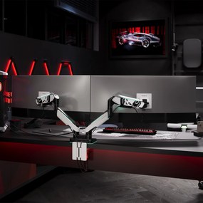 Supporto Doppio per Monitor da 49 Pollici Bianco e Nero X-Arm Dual RGB