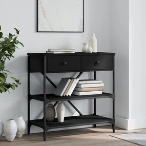 Tavolino Consolle Nero 75x34,5x75 Cm İn Legno Multistrato /