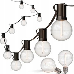 Catena luminosa LED da esterno decorativa, 25x E12/1W/230V, 17,5 m, IP65, nero