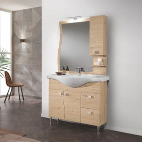 Mobile bagno 105 cm - Quercia - 2 ante e cassetti - Onda