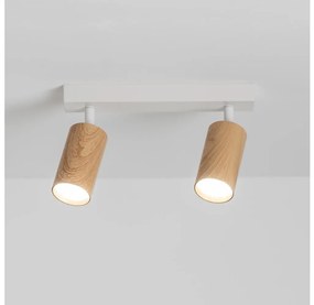 Brilagi - Faretto SELE 2xGU10/30W/230V bianco/decorazioni in rovere