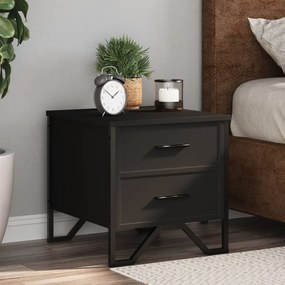 Comodino Nero 40x41x40 Cm İn Truciolato /