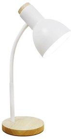 Zuma Line SM-W02-WH - Lampada da tavolo 1xE27/40W/230V bianco/quercia