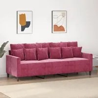 Divano a 3 Posti Rosso Vino 180 cm in Vellutocod mxl 133086