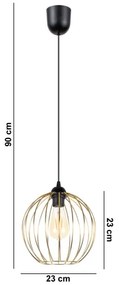 Lampadario a sospensione con filo MATT 1xE27/60W/230V nero/oro