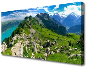 Quadro su tela Paesaggio della natura della montagna del prato 100x50 cm