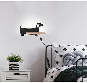 Applique LED per bambini con mensola DOG LED/5W/230V nero/legno