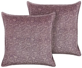 Set di 2 cuscini velluto rosa 45 x 45 cm KALMIA Beliani