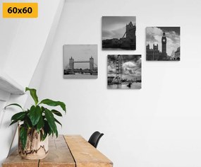 Set di quadri – Londra misteriosa in bianco e nero
