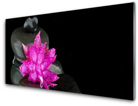 Quadro acrilico Fiore di pietre nere 100x50 cm