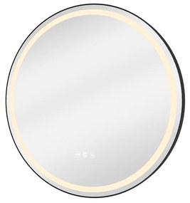 Specchio con illuminazione integrata bagno tondo SENSEA L 60 x H 60 x P 3 cm grigio / argento