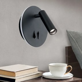 Orion WA 2-1467 - Luce Spot da parete a LED LENNY LED/6W/230V + LED/3W nero