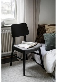 Sedia da pranzo nera con cuscino grigio scuro Nagano - Rowico