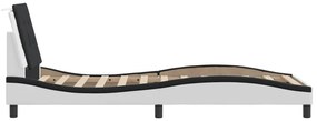 Giroletto con testiera bianco e nero 80x200 cm in similpelle