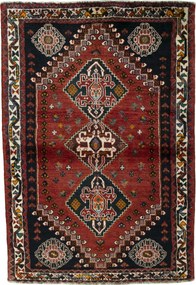Shiraz Tappeto 170x120 Rosso (Iran) Annodato A Mano