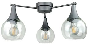 Lampadario a plafone STAR 3xE27/60W/230V nero/limpido