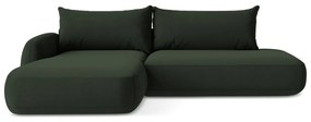 Divano angolare verde scuro allungabile (con penisola a sinistra/con chaise lounge) Hale – Makamii