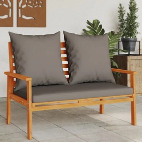 Panca divano da giardino 120 cm cuscini legno massello acacia