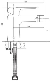 Cersanit S951-350 - Rubinetto del bidet CITY cromo lucido
