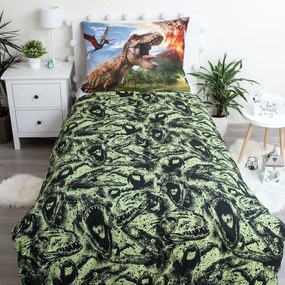 Set copripiumino e federa da bambini in cotone per letto singolo 140x200 cm Jurassic World "Volcano" – Jerry Fabrics