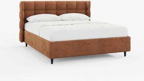 RAGNAR letto imbottito con vano contenitore e testiera capitonné avvolgente - elegante tessuto certificato Oeko-Tex®