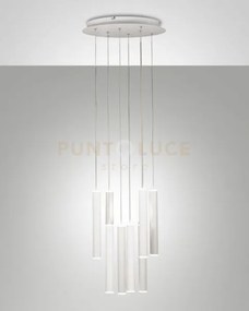 Prado lampadario a sospensione bianco d.40cm 8 luci a led 3000k - 5...