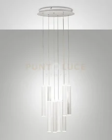Prado lampadario a sospensione bianco d.40cm 8 luci a led 3000k - 5...