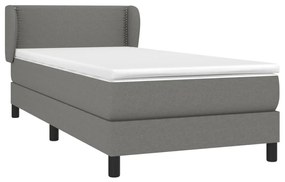 Giroletto a molle con materasso grigio scuro 100x200 cm tessuto