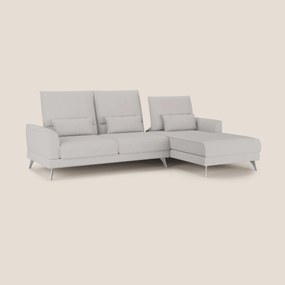 Tommy Divano angolare con relax e schienali traslanti in microfibra smacchiabile T11 grigio chiaro