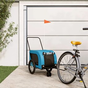 Rimorchio Da Bici Per Animali Blu E Nero Oxford E Ferro /