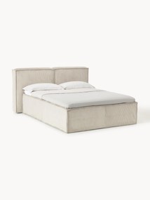 Letto boxspring in velluto a coste Lennon